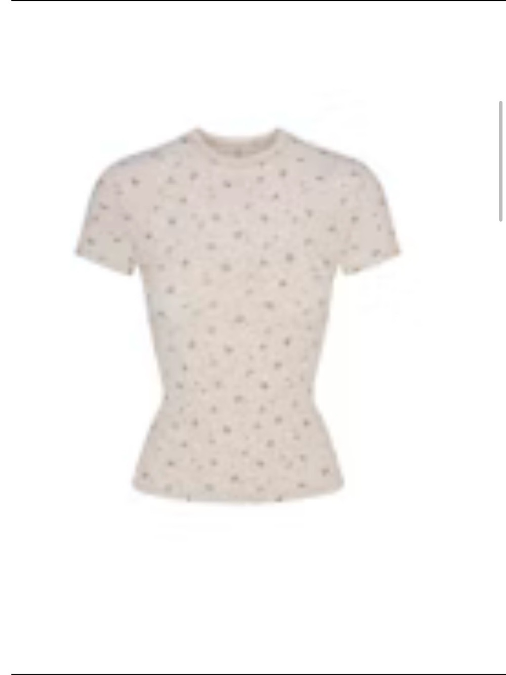 SKIMS Cream Short-Sleeve Tee with Tiny Floral Print size small